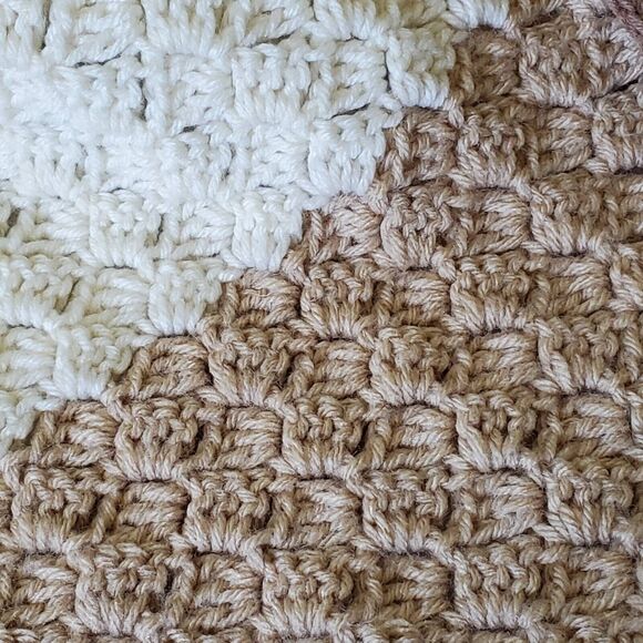 Hand Crocheted Afghan Throw Lap Blanket Toddler Youth Kids Striped 36 x 35 in - Picture 8 of 9